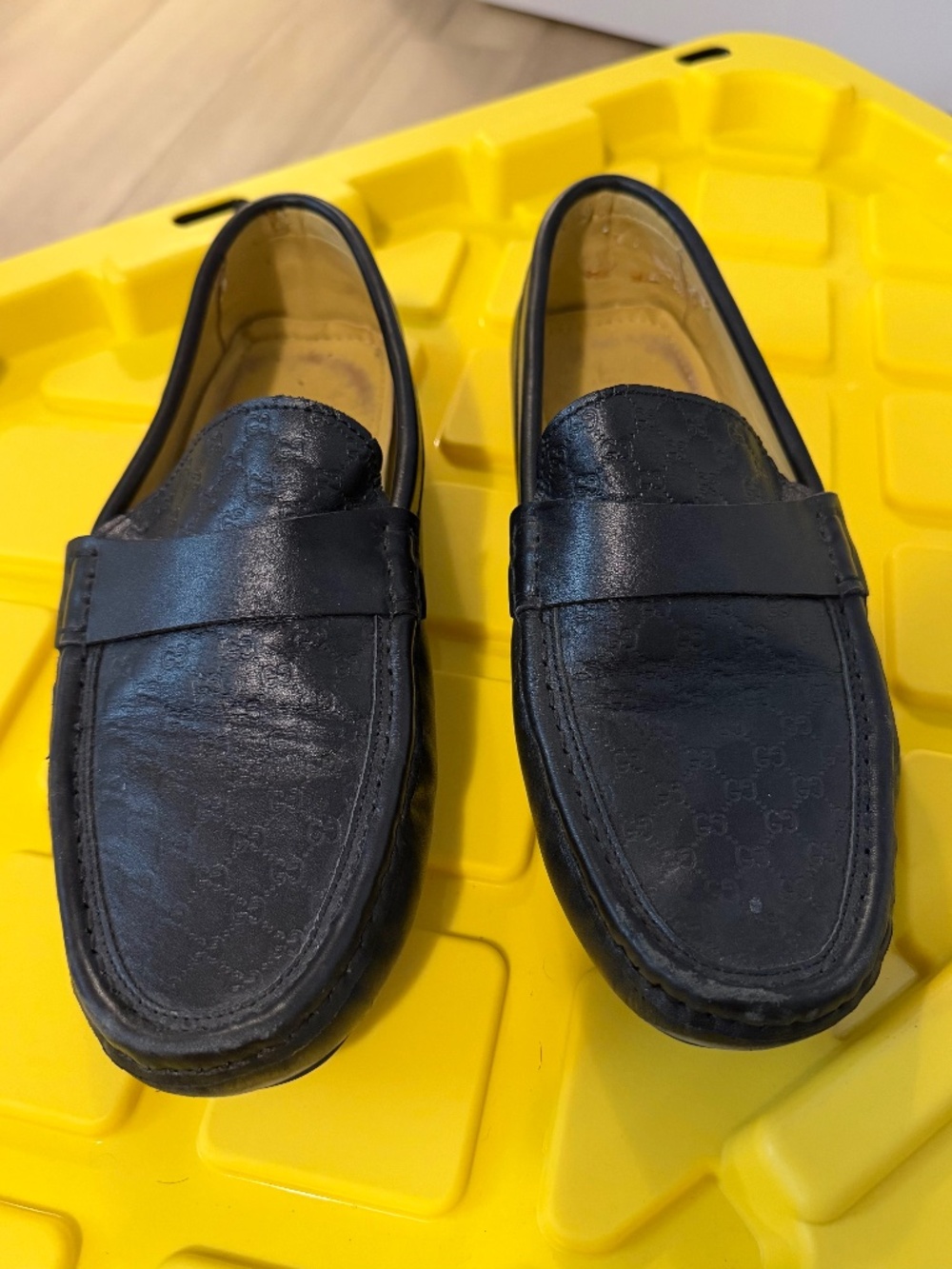 Men Black Loafers GG logo Gucci Size 10